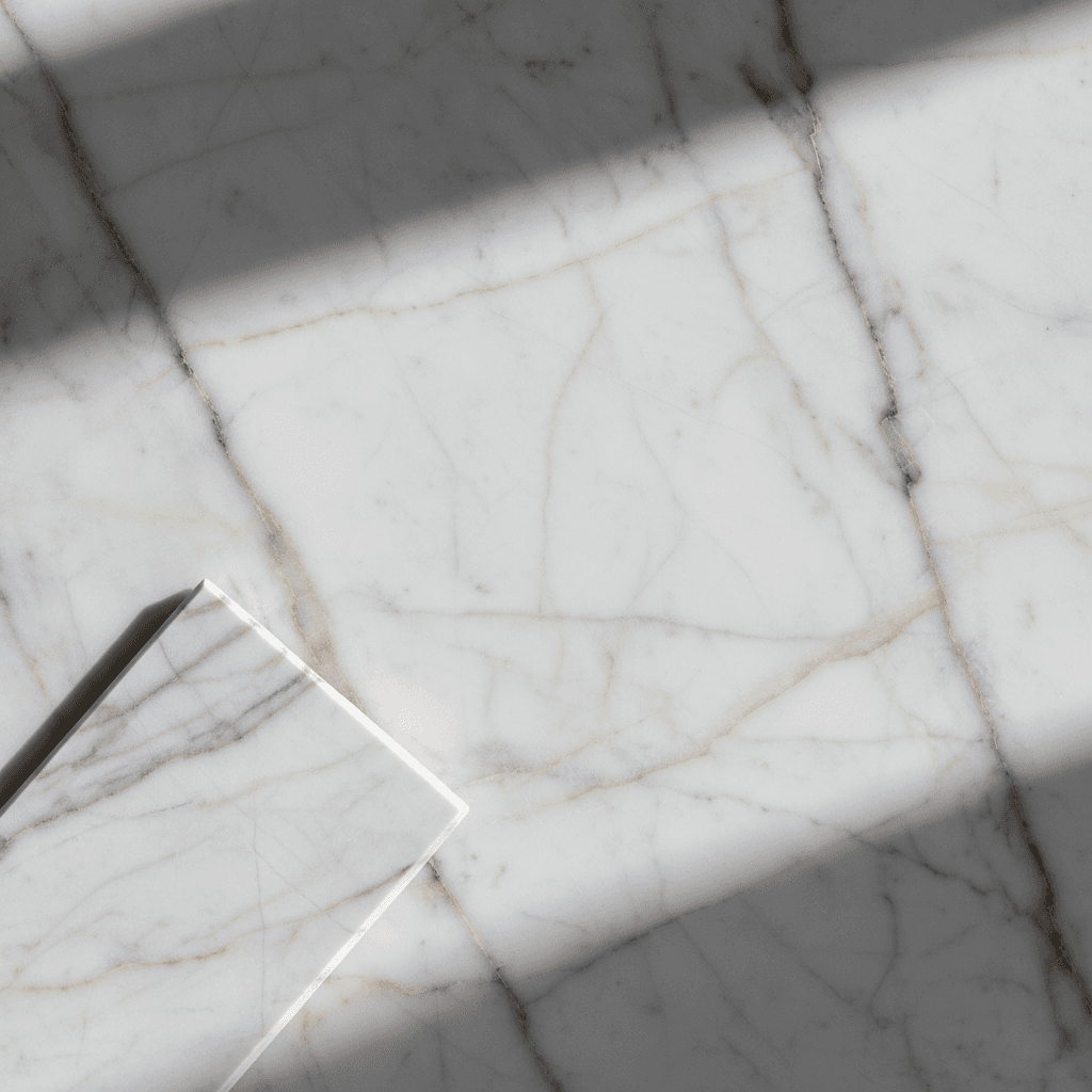 Reflective marble floor after polishing